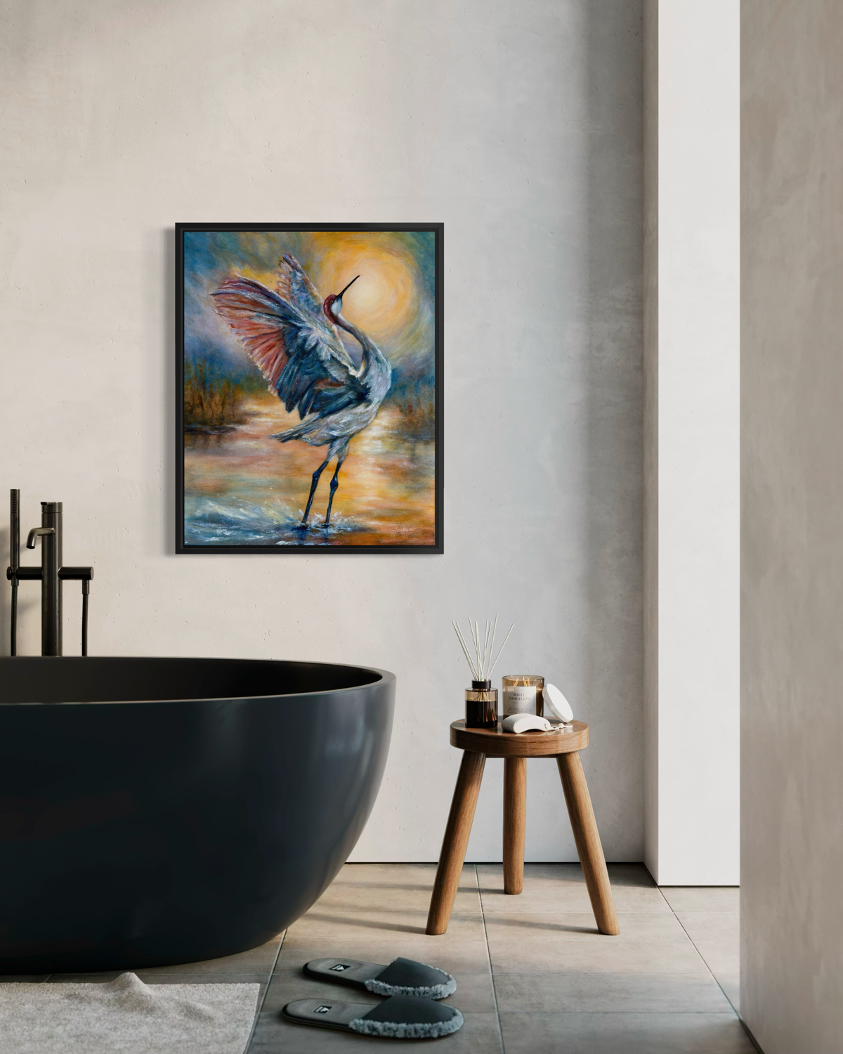 Echoes of a Sandhill's Sunrise Ballet | Original Oil Painting