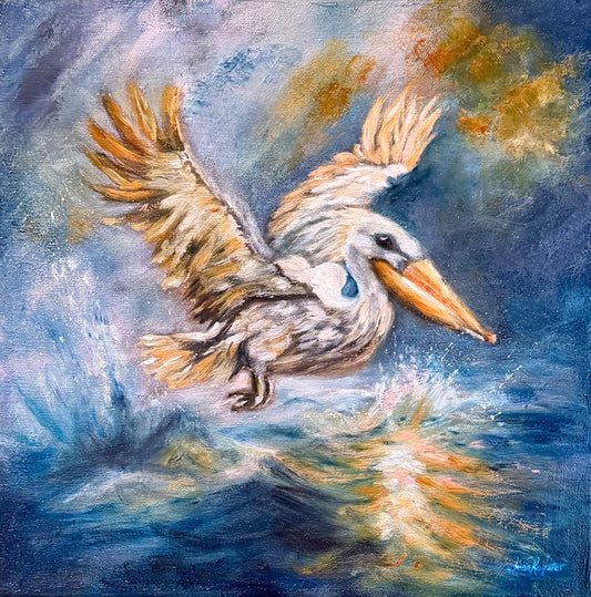 A Pelican’s Trust Within the Roaring Blue