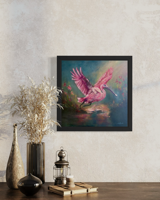 Roseate Spoonbill: Wings of Tender Radiance